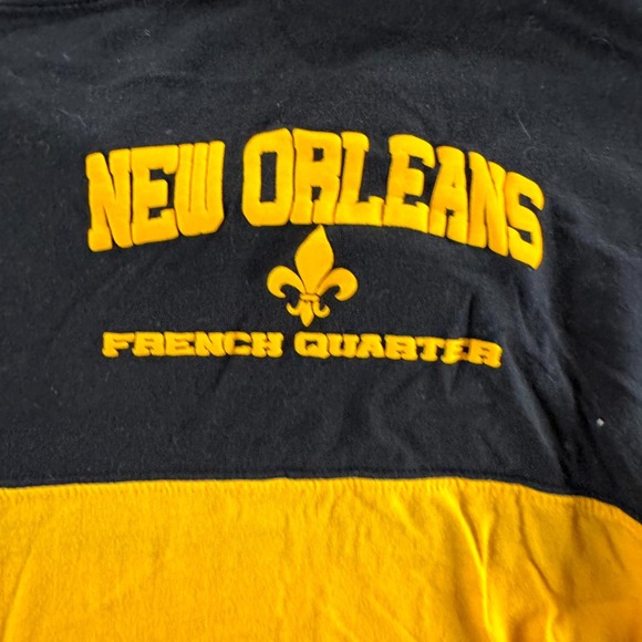 New‎ Orleans French Quarter Adult Medium Yellow Black Cotton Spirt Jersey Comfy - Picture 2 of 12